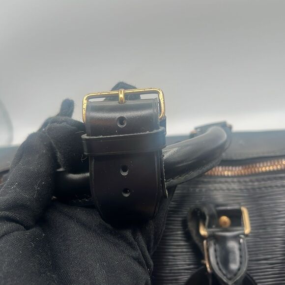 LOUIS VUITTON VINTAGE BLACK EPI LEATHER DUFFLE TRAVEL BAG KEEPALL 50 - Picture 7 of 16